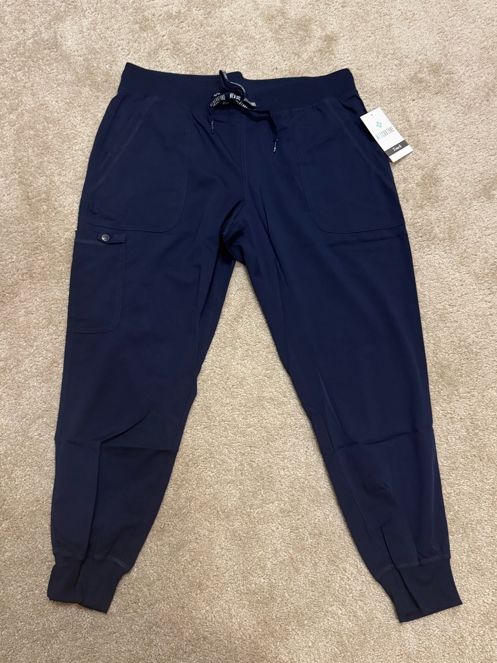 Wonder Nation Navy Women’s Jogger Pants - Soft Stretch Bottoms - Picture 2 of 6